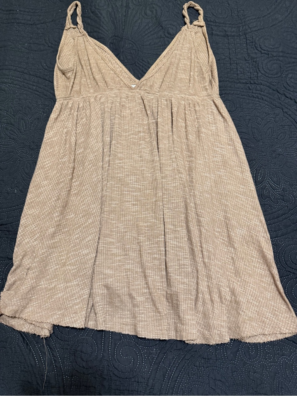 Pull&Bear Ribbed Knit Beige Top